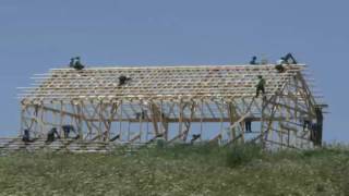 Time lapse Building an Amish barn took only 10 hours for 30 men in Clinton WI [upl. by Gareth857]