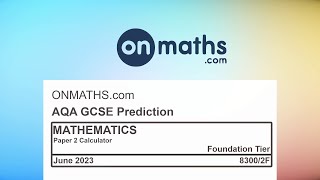 June 2023 Predicted Maths GCSE Paper 2 Calculator AQA VERSION2 Foundation Calculator Exam 83002F [upl. by Morrie]