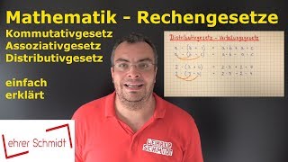 Rechengesetze Kommutativgesetz Assoziativgesetz amp Distributivgesetz  Lehrerschmidt [upl. by Ajtak644]