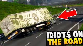 IDIOTS on the road 11  Funny moments  ETS2 Multiplayer  Dangerous Driving [upl. by Ardnossak236]