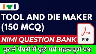 Tool and Die Maker MCQ  NIMI amp Bharat Skill Question Bank in Hindi PDF for ITI Trade Theory Paper [upl. by Shah]