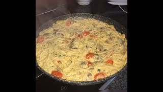 Spaghetti in Champignon Sahnesauce Pasta Funghi schnelles und einfaches Mittagessen  Nudle Recept 👍 [upl. by Lilaj648]