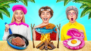 Me vs Grandma Cooking Challenge on Island by Multi DO Challenge [upl. by Mildred298]