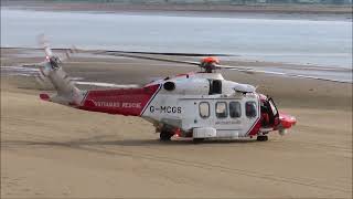 Coastguard helicopter lands in BurnhamOnSea BurnhamOnSeacom [upl. by Jaclin]