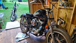 Pt12 Harley Ironhead Sporster progress  Basketcase project AMF [upl. by Anauqes337]