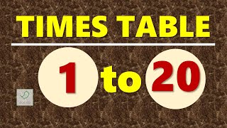 Times Table 1 to 20  Multiplication Table of 1 to 20 [upl. by Enairda]