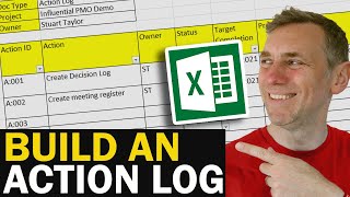 How to Make an Action Log with Excel  create an action list for your projects  Simple Tutorial [upl. by Nivrek740]