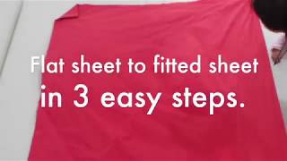 Convert Flat sheet to fitted sheet in 3 easy steps [upl. by Sonitnatsnok]