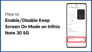 How To EnableDisable Keep Screen On Mode on Infinix Note 30 5G [upl. by Taddeo]