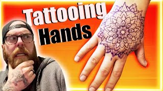 ✅TATTOOING HANDS ✋ UP CLOSE Lining Filling Dot work [upl. by Aseret]