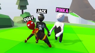 PART2 Oggy Becomes SPIDERMAN In Funny Human Fall Flat [upl. by Aiek]