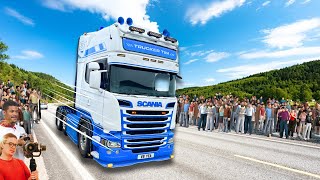 PEOPLE LINE THE MOTORWAY FOR OVER 100KM  LEAVING ASSEN  truckertim [upl. by Neelie]