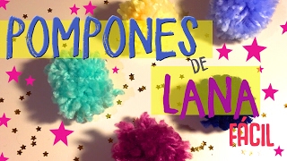 ¿cómo hacer pompones de lana Pompones de lana sin cartón con un tenedor muy fácil paso a paso [upl. by Diandra]