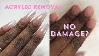 How to Remove Acrylic Nails WITHOUT PURE ACETONE Easy at Home [upl. by Nalro67]