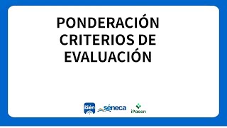 Ponderación criterios de evaluación [upl. by Ytram]