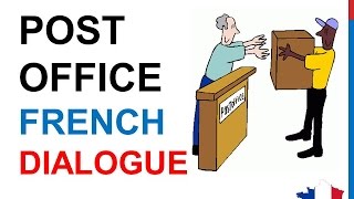 French Lesson 67  At the post office  Formal French Dialogue Conversation  English subtitles [upl. by Eibber]