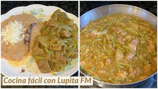 🍖Costillas de puerco en salsa verde con nopales 🌵 [upl. by Abad]