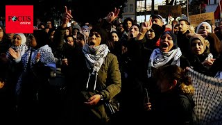 Nach IranAngriff bricht Jubel auf Berliner Demo aus [upl. by Wixted271]