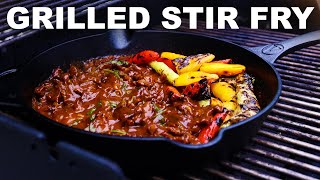 Citrus beef stir fry with grilled peppers [upl. by Giesser]