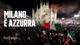 Euro2020 Milano festeggia lItalia campione quotOggi è più bello essere italianiquot [upl. by Eylhsa]