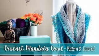 Crochet Mandala Cowl for the Lion Brand Mandala Yarn  with link to written pattern [upl. by Trillbee]