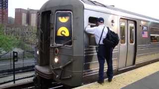 MTA NYC Subway R68 OOS Schoolcar with changing rollsign leaving Coney Island [upl. by Epps]