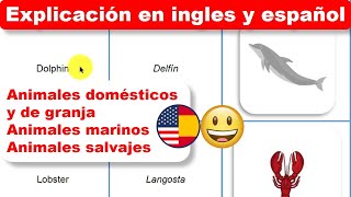 Nombres de ANIMALES en INGLES y su PRONUNCIACION 🙉🦁 con imágenes 🐼🐄 THE ANIMALS [upl. by Aivital]