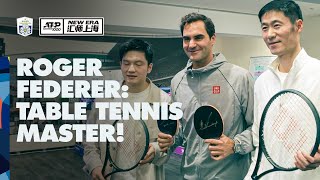 Roger Federer Plays Table Tennis With Zhang Zhizhen Fan Zendong and Wang Liqin 🏓 [upl. by Acino]