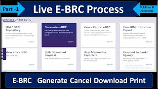 Live ebrc Process 1 how to generate ebrc from dgft site  ebrc view and print  ebrc cancel [upl. by Licna]