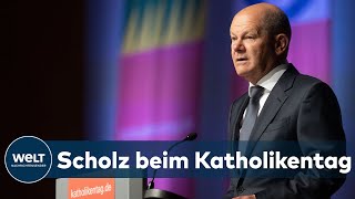 SOLIDARITÄT UND ZUSAMMENHALT Beschwörende Worte  Kanzler Scholz beim Katholikentag  WELT Dokument [upl. by Gaughan]