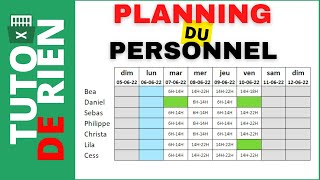 Comment faire un planning du personnel sur Excel [upl. by Trixie]