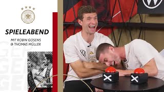 Müller macht Tiergeräusche nach Gosens nennt Trennungsgründe 👀  DFB Spieleabend [upl. by Lleynad]