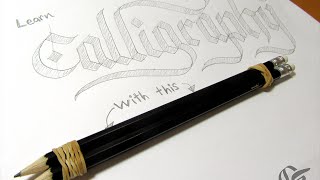 How to Do Calligraphy with a Pencil Tutorial [upl. by Burl]