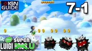 New Super Luigi U 3 Star Coin Walkthrough  Meringue Clouds 1 Frozen Fuzzies [upl. by Ajoop]