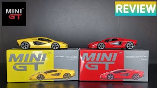 Mini GT  Lamborghini Countach LPI 8004 Rosso Mars amp New Giallo Orion  REVIEW [upl. by Asik557]