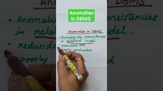 Anomalies in DBMS [upl. by Anawit]