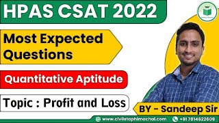 FREE HPAS CSAT MCQ Course  Day  9  Quantitative Aptitude  Profit amp Loss  Most Expected MCQs [upl. by Oskar494]