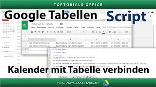 Google Kalender mit Tabelle verknüpfen Google Tabellen  Spreadsheets Script [upl. by Arihaz401]