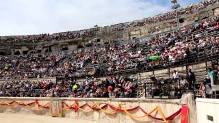 Ola aux arènes  Grands Jeux Romains de Nîmes 2015 [upl. by Drofhsa]