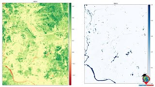 NDVI calculation from Sentinel images with Python 3 and Rasterio  Vegetation and Water body map [upl. by Lerim]