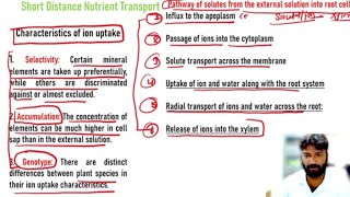 Mineral nutrient transport in Plants  Short Distance Pathway [upl. by Nosiram782]