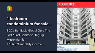 1 bedroom condominium for sale near Enderun College [upl. by Nylorac]