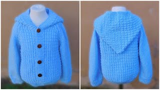 Chompa o sweater tejdo en dos agujas para niños Parte 1 [upl. by Eetnom115]