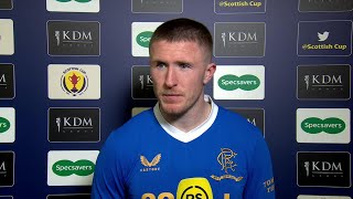 Rangers John Lundstram reacts to Scottish Cup semifinal win over Celtic [upl. by Lemert]