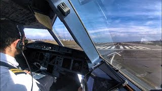 Airbus A320 Powerful Cockpit Takeoff from Kiev Airport  GoPro Pilots View  ENGINE SOUND [upl. by Baler]