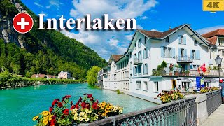 Interlaken Switzerland 4K  Top tourist destination  Swiss Town [upl. by Werdna]