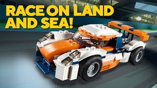 Build a Sunset Track Racer Race Car or Speed Boat with LEGO Creator 3in1 [upl. by Nahsed363]