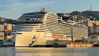 MSC World Europa in entrata al porto di Genova [upl. by Ynnatirb389]