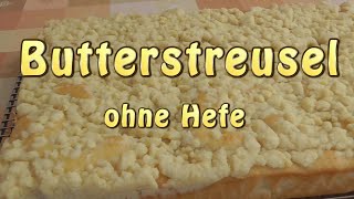 Blechkuchen  Butterstreusel ohne Hefe  SCHNELL gemacht [upl. by Diad424]