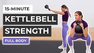 15Minute Beginner Kettlebell Workout All Standing No Repeat [upl. by Leasim458]